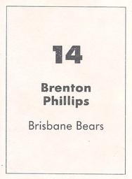 1990 Select AFL Stickers #14 Brenton Phillips Back